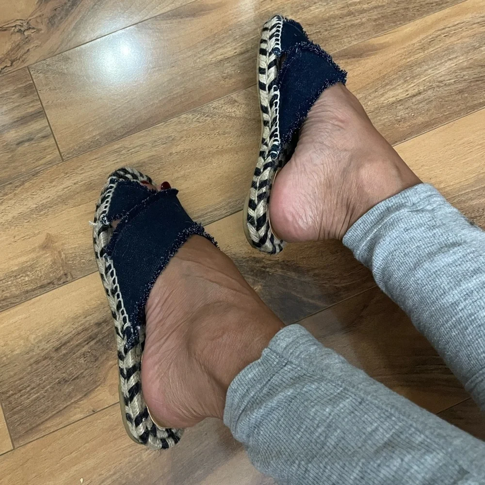 Castaner Women's Navy Espadrille Slide Sandals